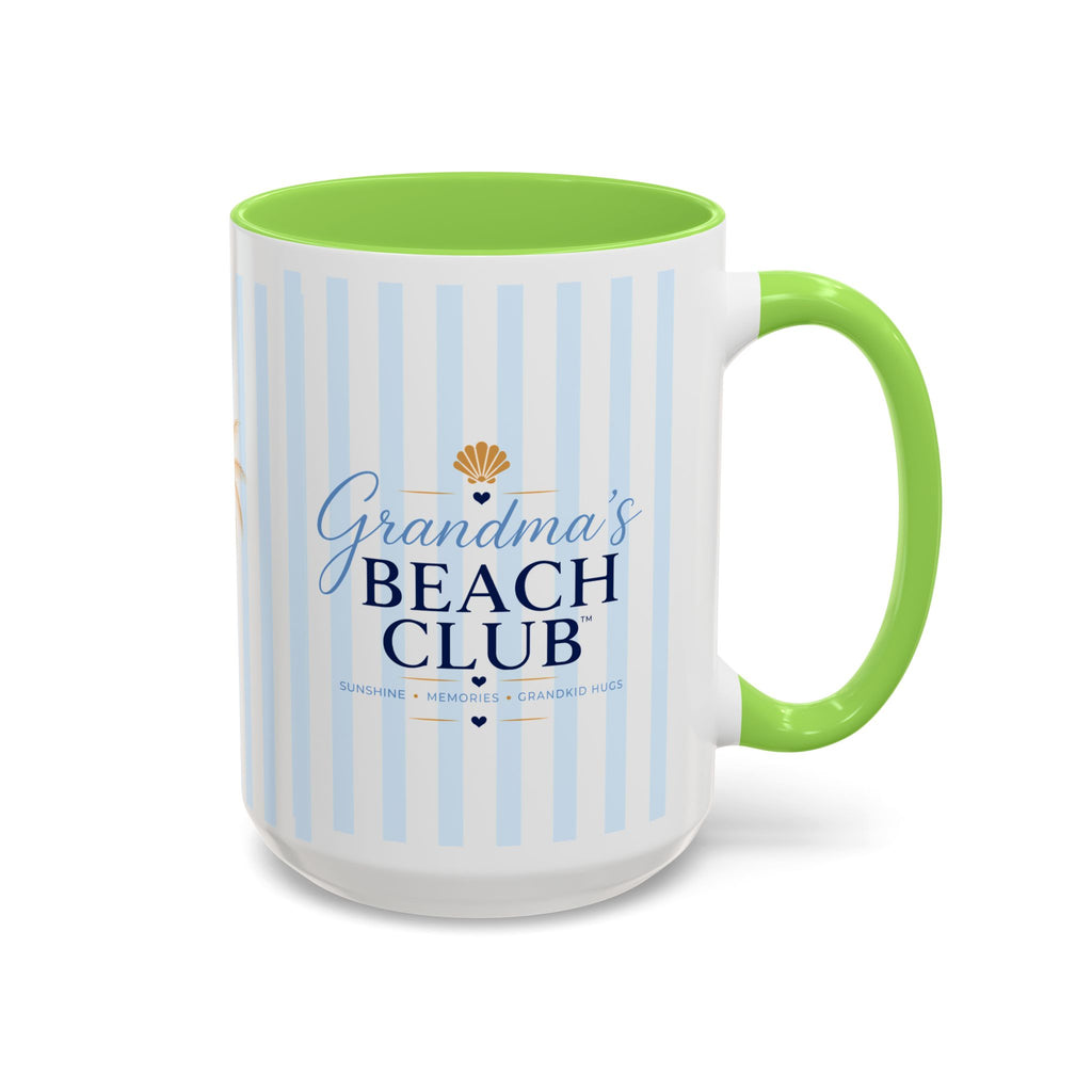Grandma's Beach Club Script Mug | Color Accent Coffee Mug (11oz, 15oz)