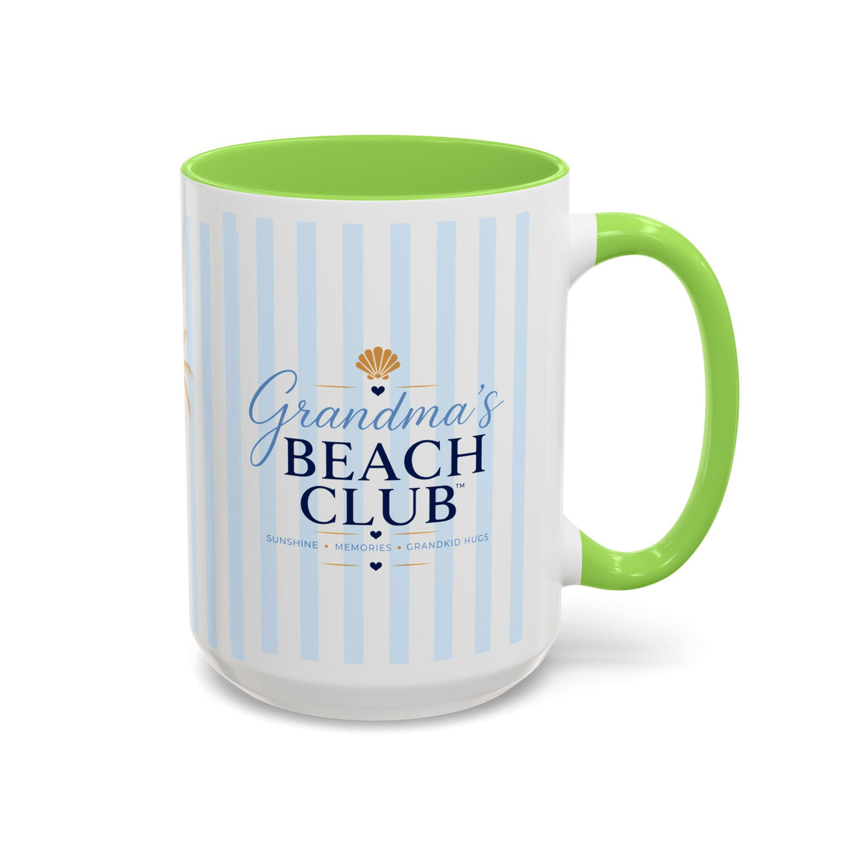 Grandma's Beach Club Script Mug | Color Accent Coffee Mug (11oz, 15oz)